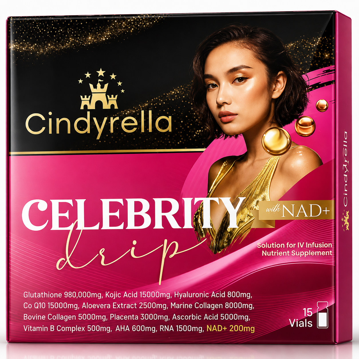 Cindyrella Celebrity Drip with NAD+ 15-vial carton